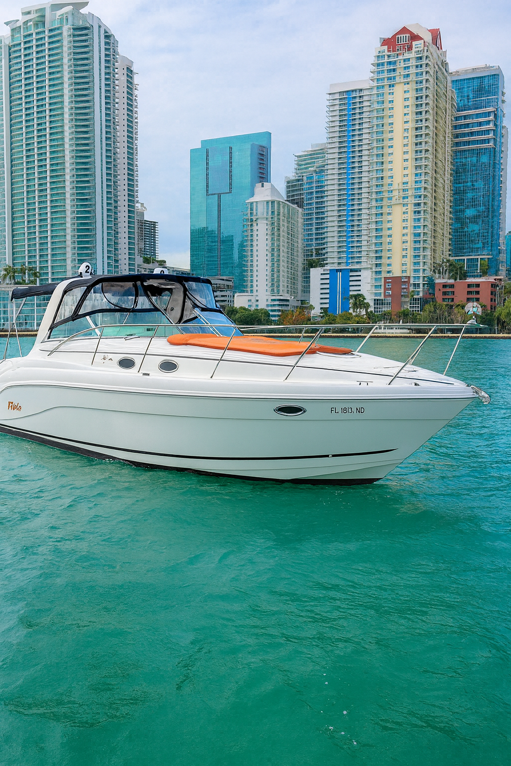 Boat on Miami waters